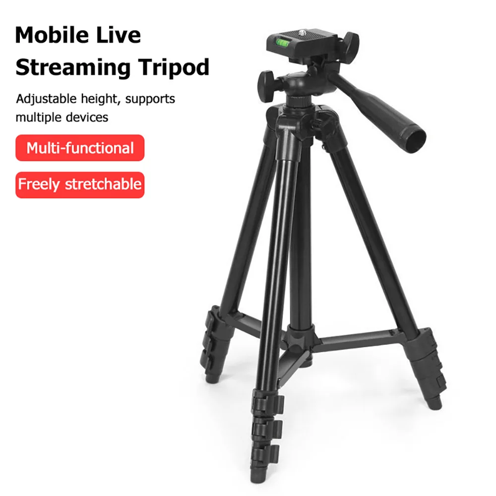 Portable Camera Tripod Multifunctional Stretchable Mobile Phone Live Streaming Tripod Stand For Mobile Phone DSLR Camera Vlog Video Shooting Live Broadcast