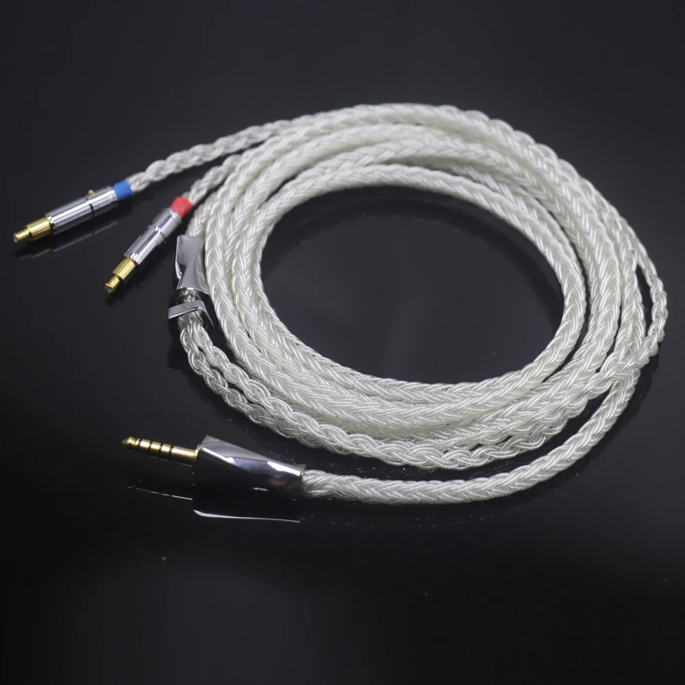 كابل Haldane Xiaoman-الخصر السميك 16 Core كابل ترقية سماعة الرأس من الفضة النقية لـ Technica ATH-WP900 MSR7B AP2000 ES770H ADX