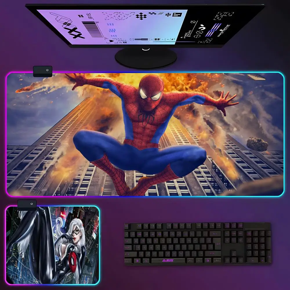 

Marvel Super Heroes Mouse Pad RGB Luminous 700X400mm Large Table Pad Encrypted Anti Skid Super Large Mouse Pad