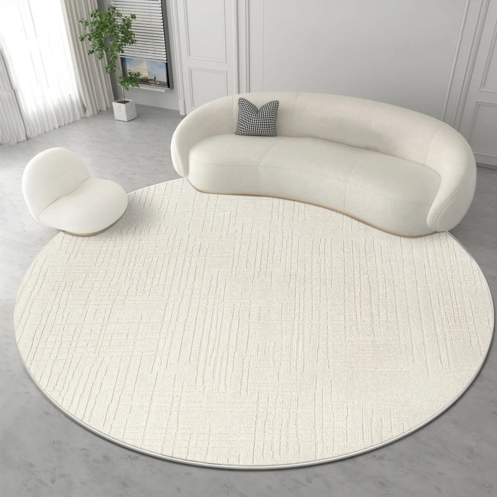 French Aesthetic Round Carpet For Living Room Home Sofa Coffee Table Floor Mat Nordic Minimalist Rugs For Bedroom