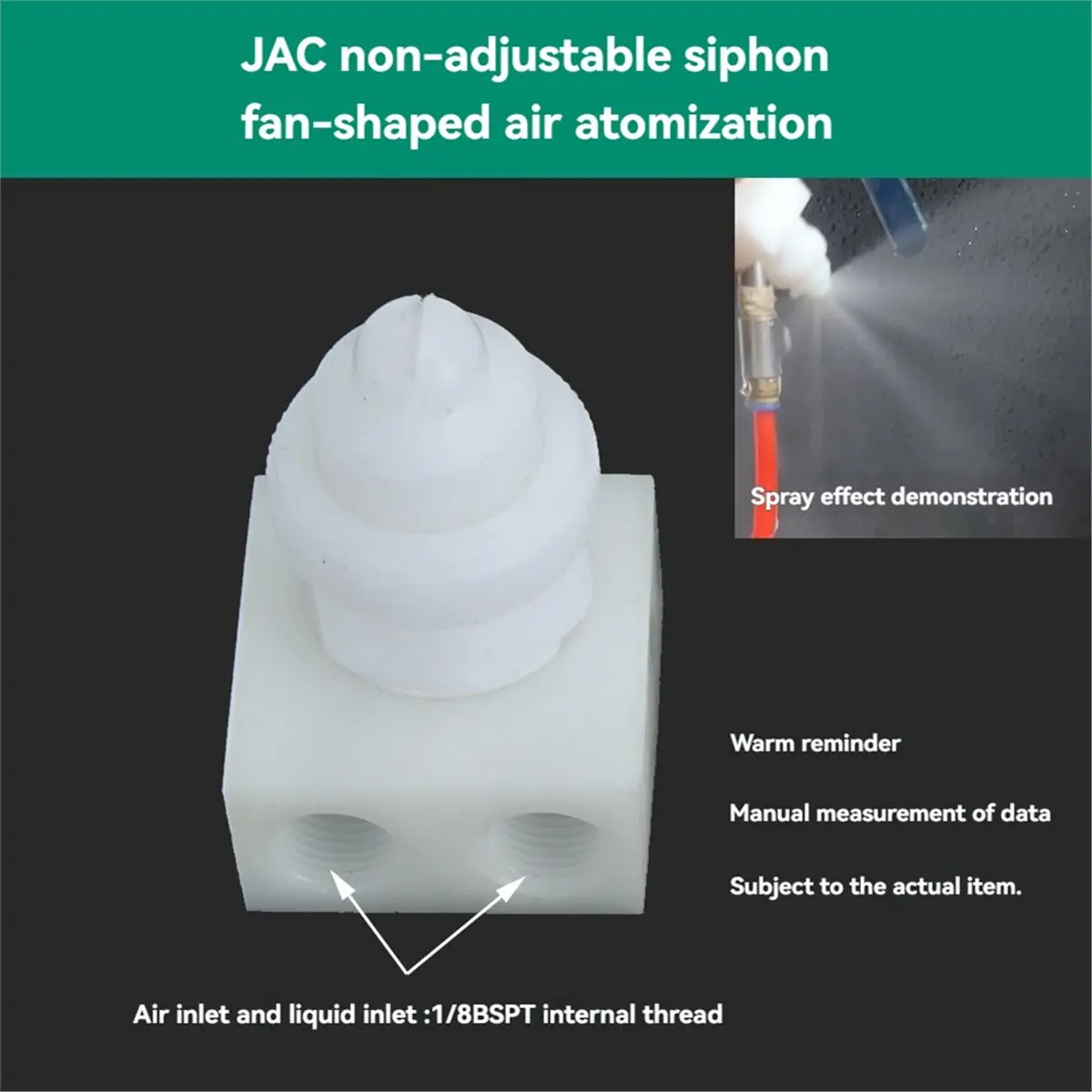 Small Device Air-Water Mixing Dust Reduction Humidification Non-Adjustable Nozzle PP Air Atomizing Nozzle