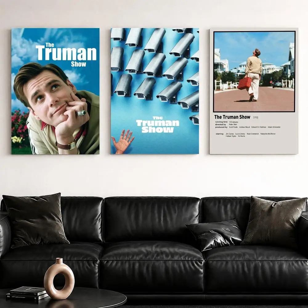 Classic Movie The T-Truman Show Framed Wall Painting Ready to Hang Canvas Poster for Bedroom Living Room Hallway Home Decor Gift