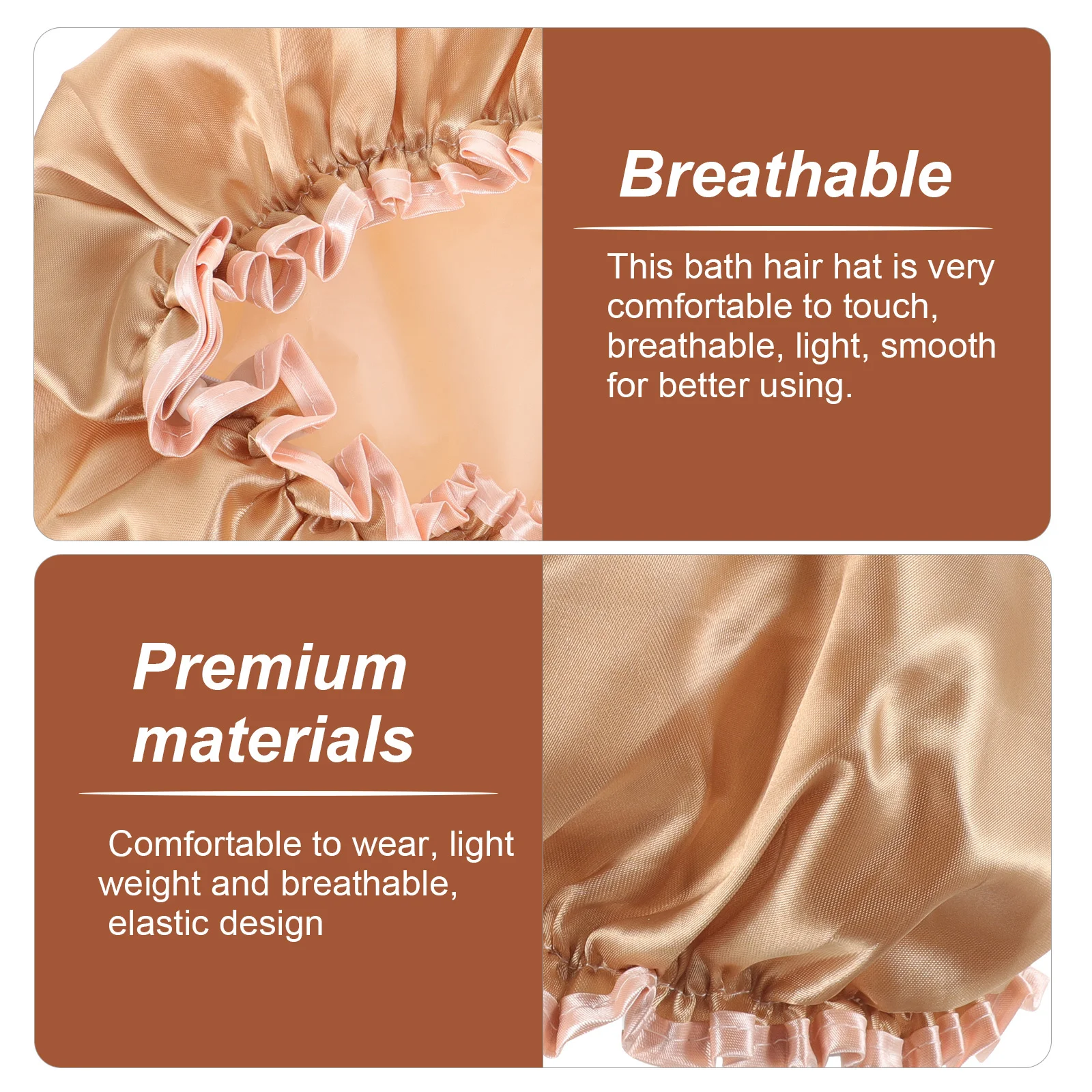 

Women Bath Hat Large Waterproof Shower Caps Elastic Breathable Hair Cap for Showering Sauna Cap for Long Hair Large Shower Caps