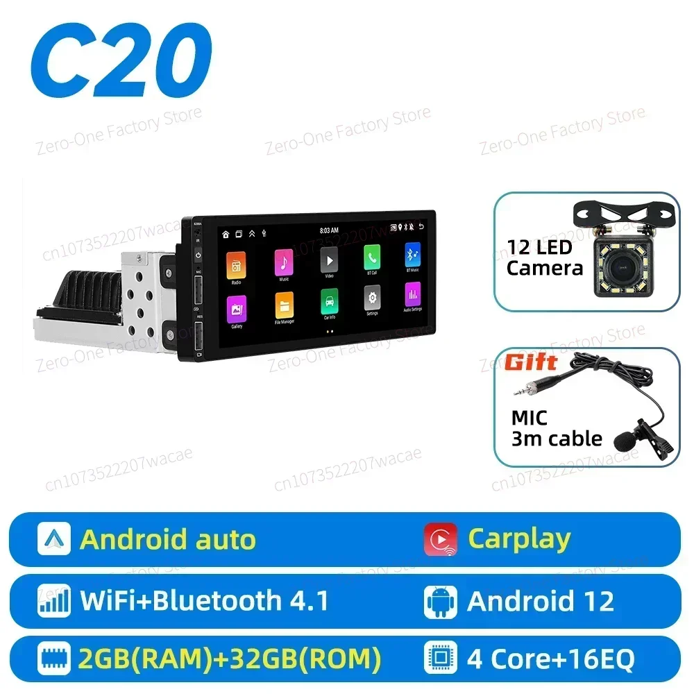 1 Din Radio Android Auto Multimedia voor Toyota Land Cruiser 90 Prado 1997-2002 6.9 "Scherm Stereo Head Unit Carplay Autoradio GPS