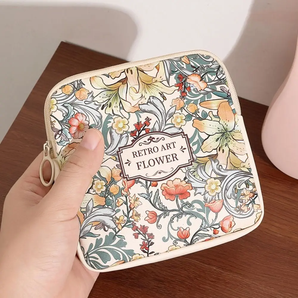 Creative PVC Sanitary Pads Bag Large Capacity Multipurpose Cosmetic Bag Mini Data Cables Organizer