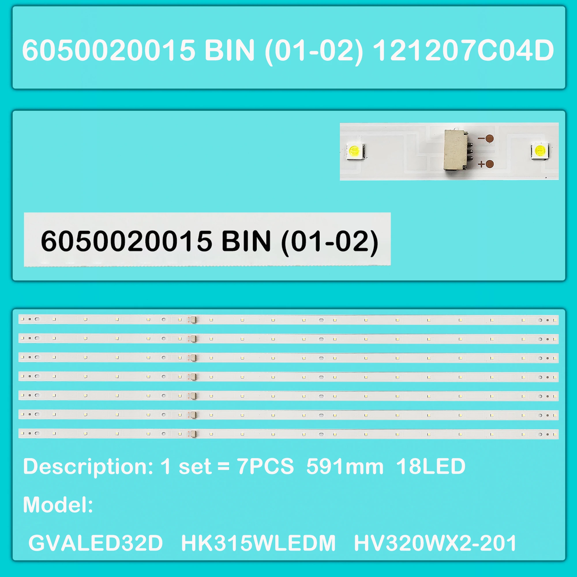 Светодиодная лента подсветки для HV320WX2-201 6050020015 BIN (01-02) HK315WLEDM GVALED32D 121207C04D Светодиодная лента подсветки для HV320WX2-201 6050020015 BIN (01-02) HK315WLEDM GVALED32D 121207C04D