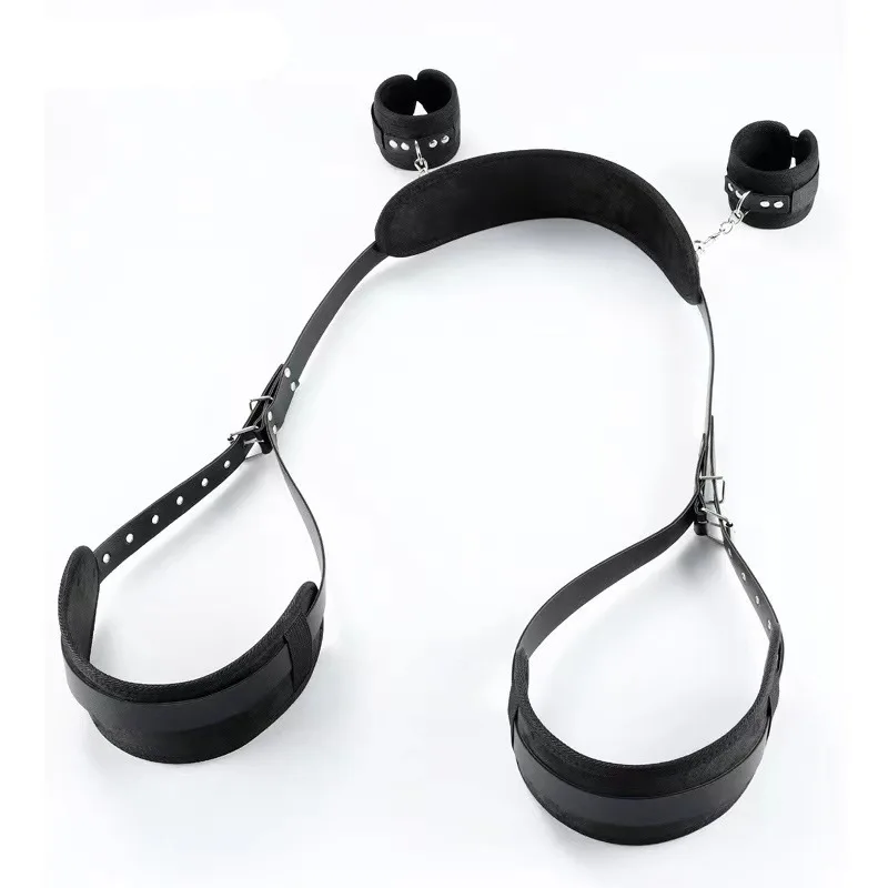 BDSM Sex Handcuffs Restraints Open Leg Ankle Cuffs SM Bondage Harness Bed Bandage Straps Slave Sex Toy Erotic Accessories Kits view 3