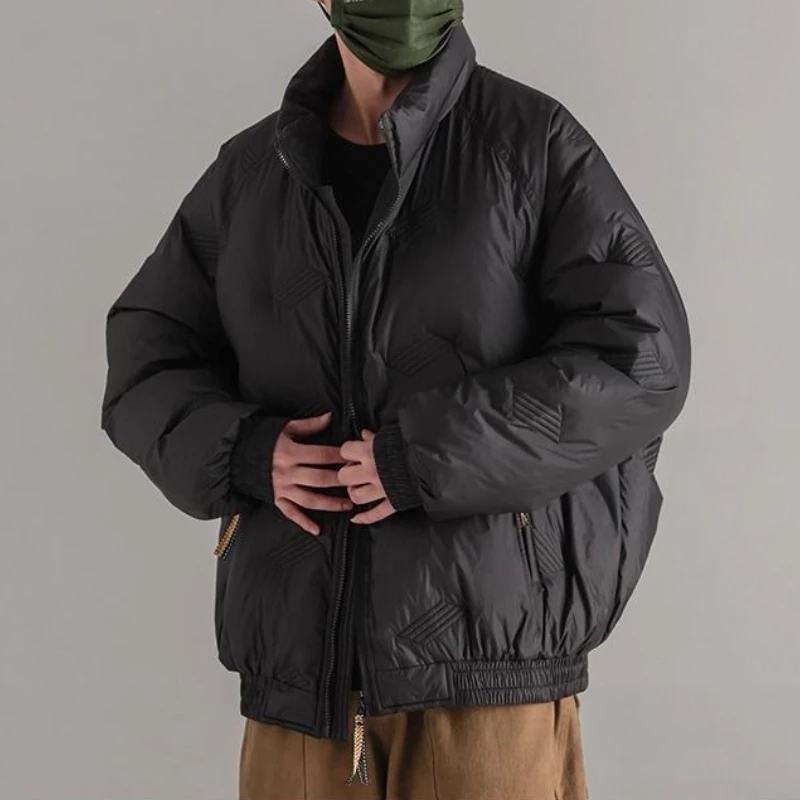 معطف رجالي شتوي كاجوال كبير الحجم من القطن عتيق سميك ودافئ بقلنسوة على طراز الشارع ملابس خارجية عصرية