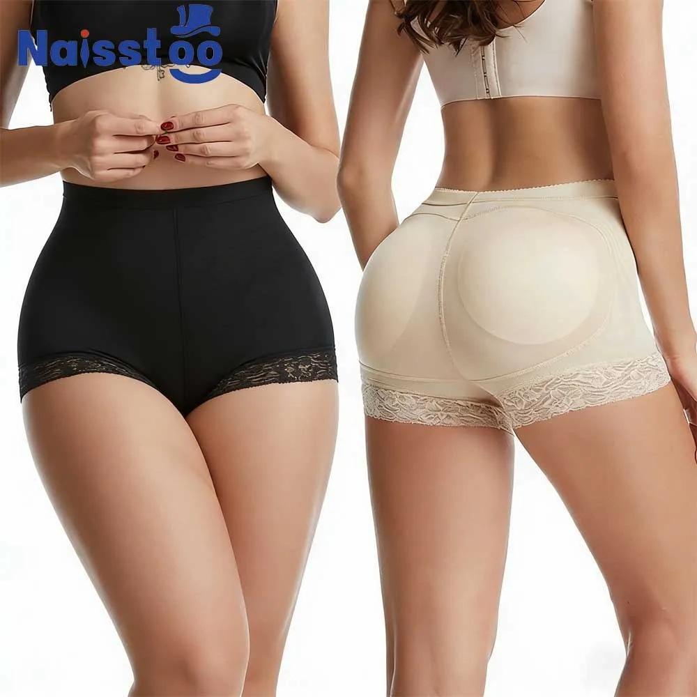 Damen-Unterwäsche mit niedriger Taille und Hüftlifting-Effekt, abnehmbarer Hüftpolster-Körperformer, gepolsterte Höschen