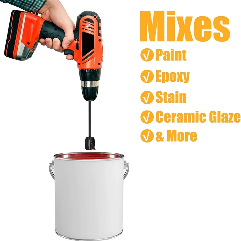 Resin Mixer Paddles, Epoxy Mixer Attachment for Drill, Reusable Paint Stirrer Drill Attachment(6Pcs)