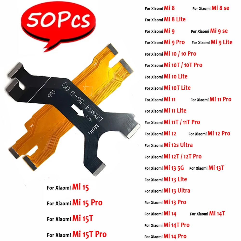 50 Stück, für Xiaomi Mi 8 9 SE 9T 10 10T 11 12 13 13T 14 14T Lite 11T Pro 12S 12T Ultra 15 Motherboard Hauptplatinenanschluss LCD Flex