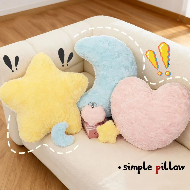 심플한 하트 모양 별 모양 쿠션 거실 소파 소녀들 침대용 및 침대 옆 쿠션으로 사용 가능