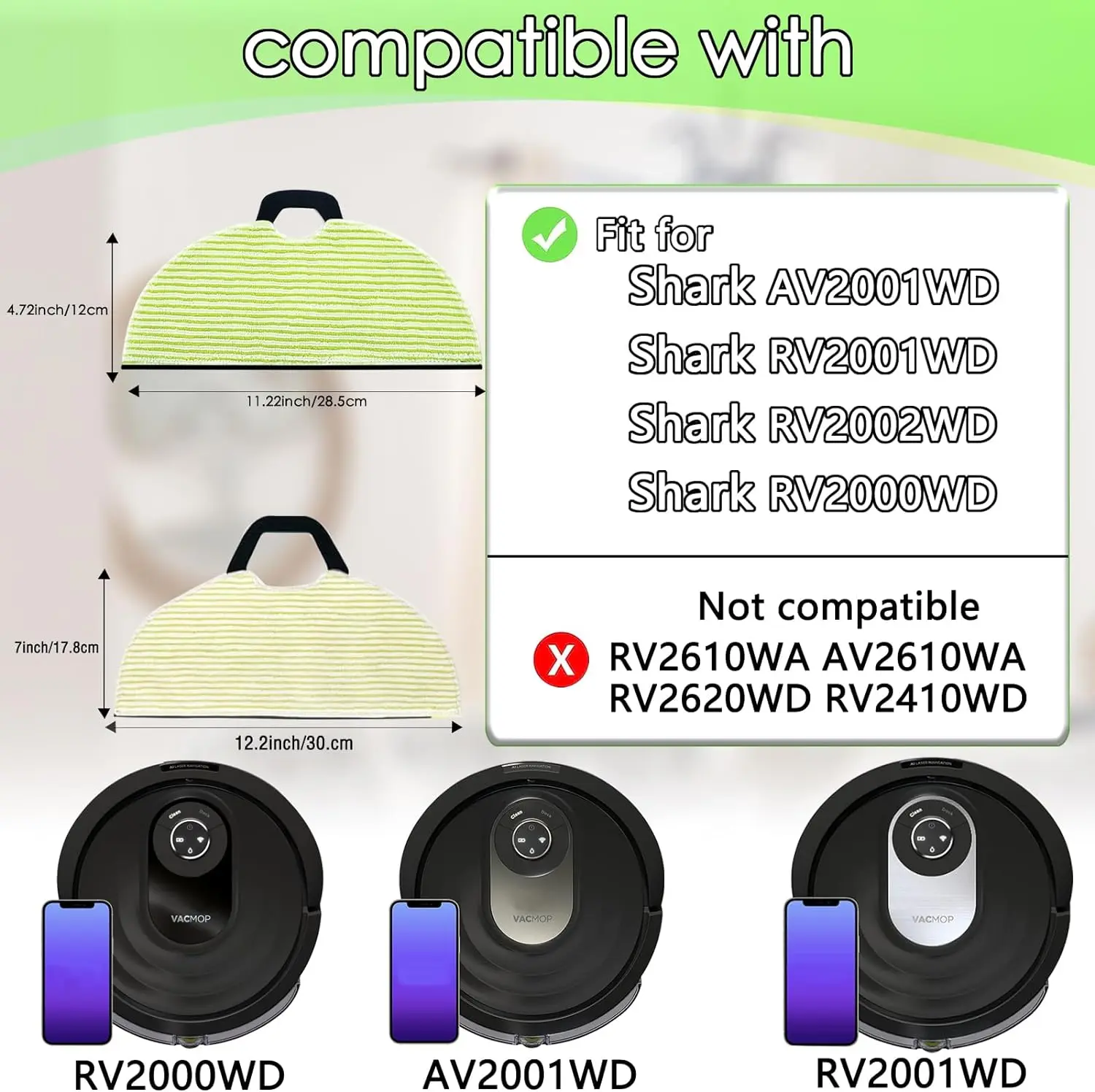 Сменные накладки для швабры Shark RV2001WD Shark RV2002WD AV2001WD RV2000WD