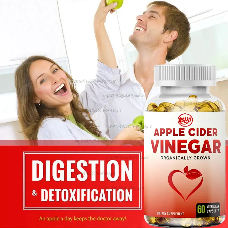 Organic Apple Vinegar Capsules -1000mg Natural Apple Vinegar Supplement 500mg Vegetarian - Black Pepper Absorption