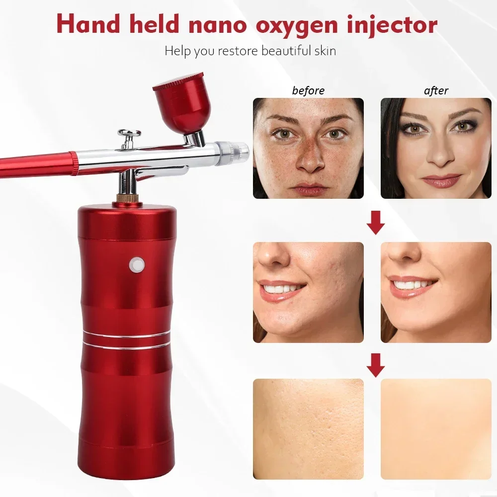 Oxygen Injector Moisturizing Beauty Machine Air Brush Sprayer Portable USB Charging High Pressure Water Oxygen Wireless Airbrush