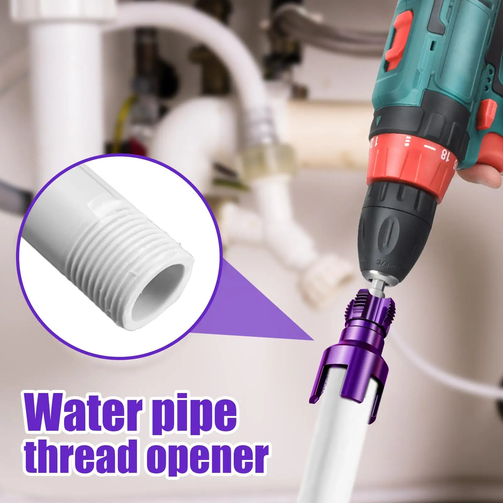 

Integrated Internal & External Pipe Threading Tool Internal and External Pipe Extractor Tool Plumbing Maintenance Opener