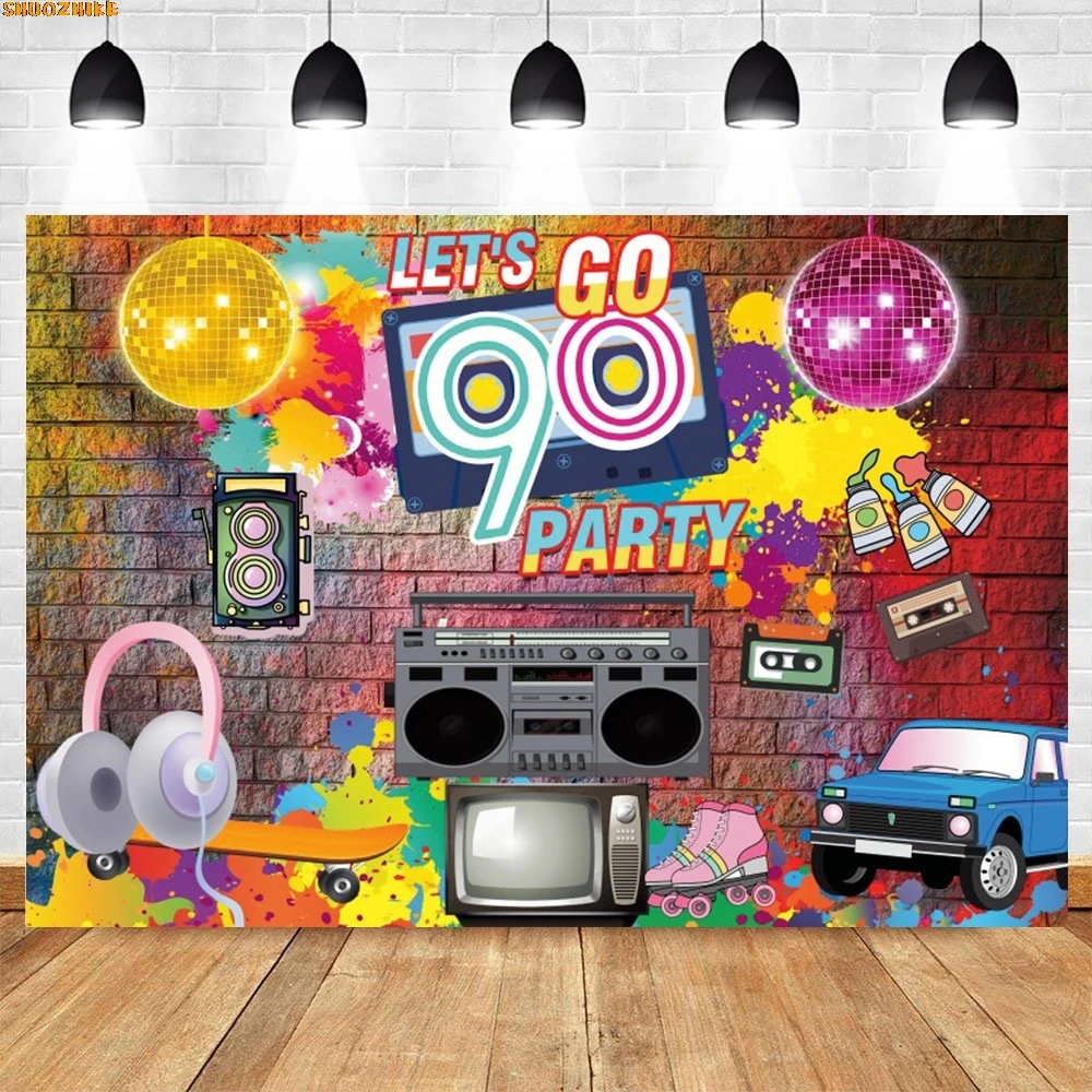 

Back to 80s 90s Disco Music Hip Hop Fever Photography Backdrops Radio Skateboard Graffiti Birthday Photo Studio Background ZY-01