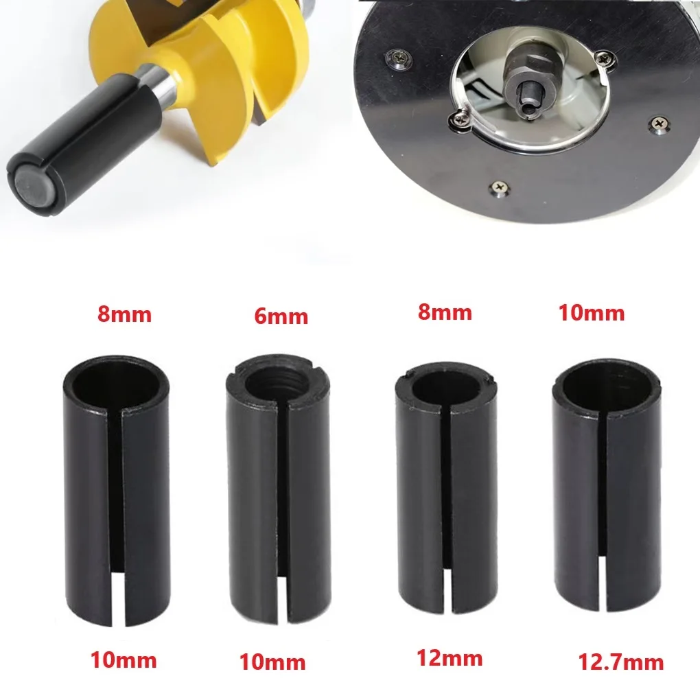 4pcs Router Bit Router Collet High Precision Adapter Collet Milling Cutter Tool 6/8/10/12/12.7mm For Engraving Bit Machine