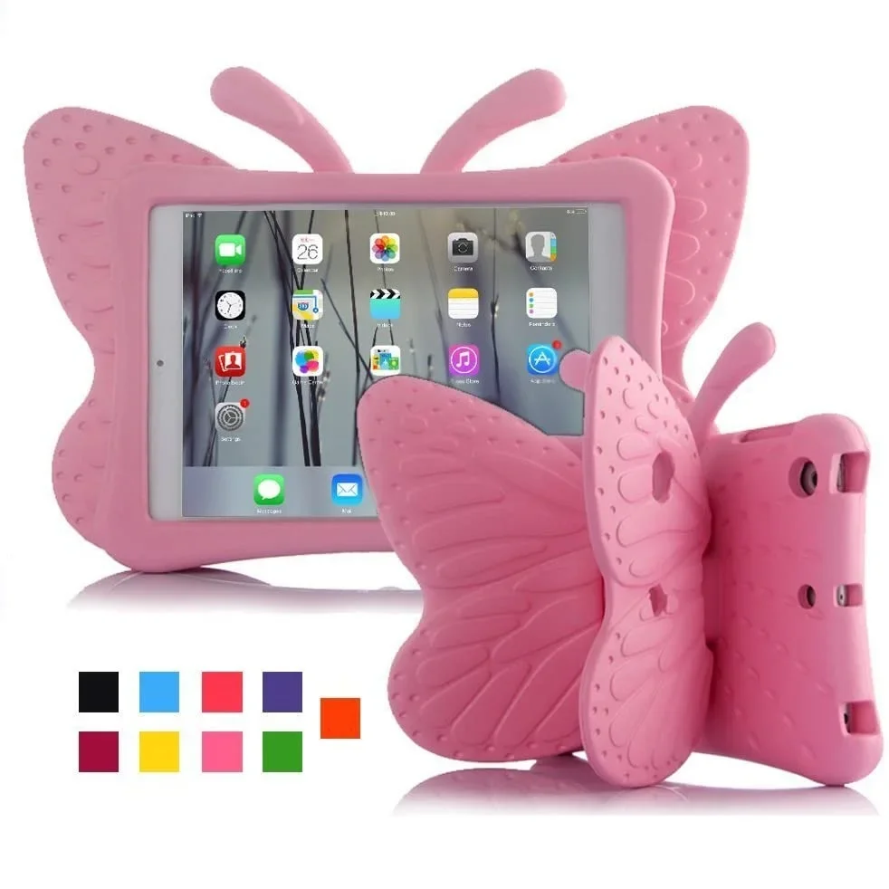 Case for Apple iPad 7/8/9th10th 2022 Pro 11 EVA Light Weight Kid Proof Case iPad Mini 1 2 3 4 5 3D Cute Cartoon Butterfly Cover