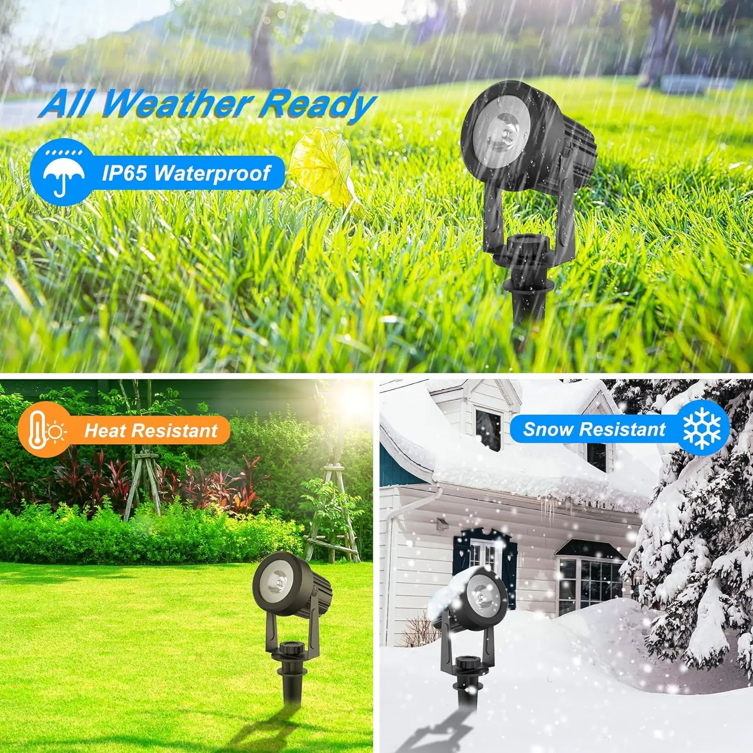 Solar Spotlights Outdoor Waterproof rgbLandscape Flood Lights Stake Lamp for Tree Yard Garden Lawn Pathway