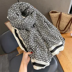 Women's Spring Scarf Luxury Design Scarf Cotton Smooth Scarf Soft Headband Shawl Beach 90x180cm