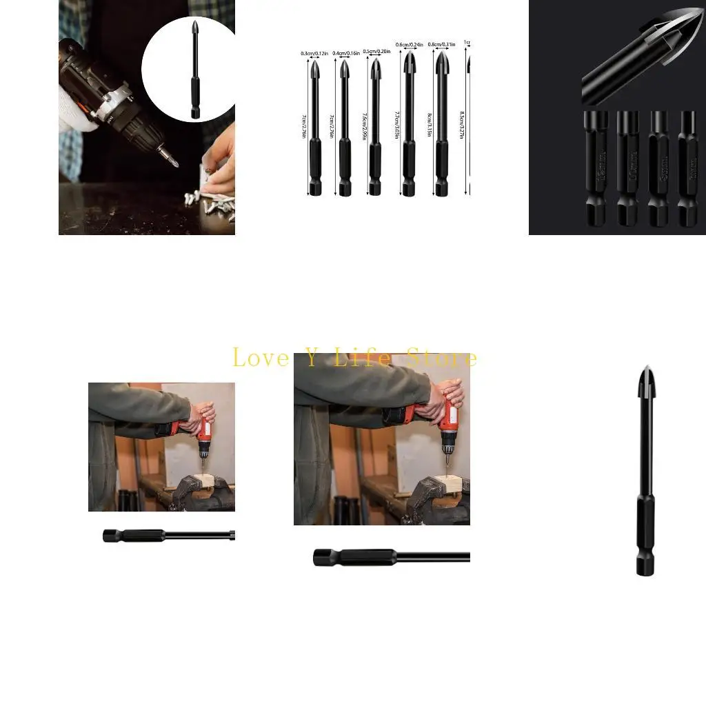 

L74C 3/4/5/6/8/10/12 мм пересекающаяся шестигранная плитка черная многофункциональная открывалка для отверстий треугольник