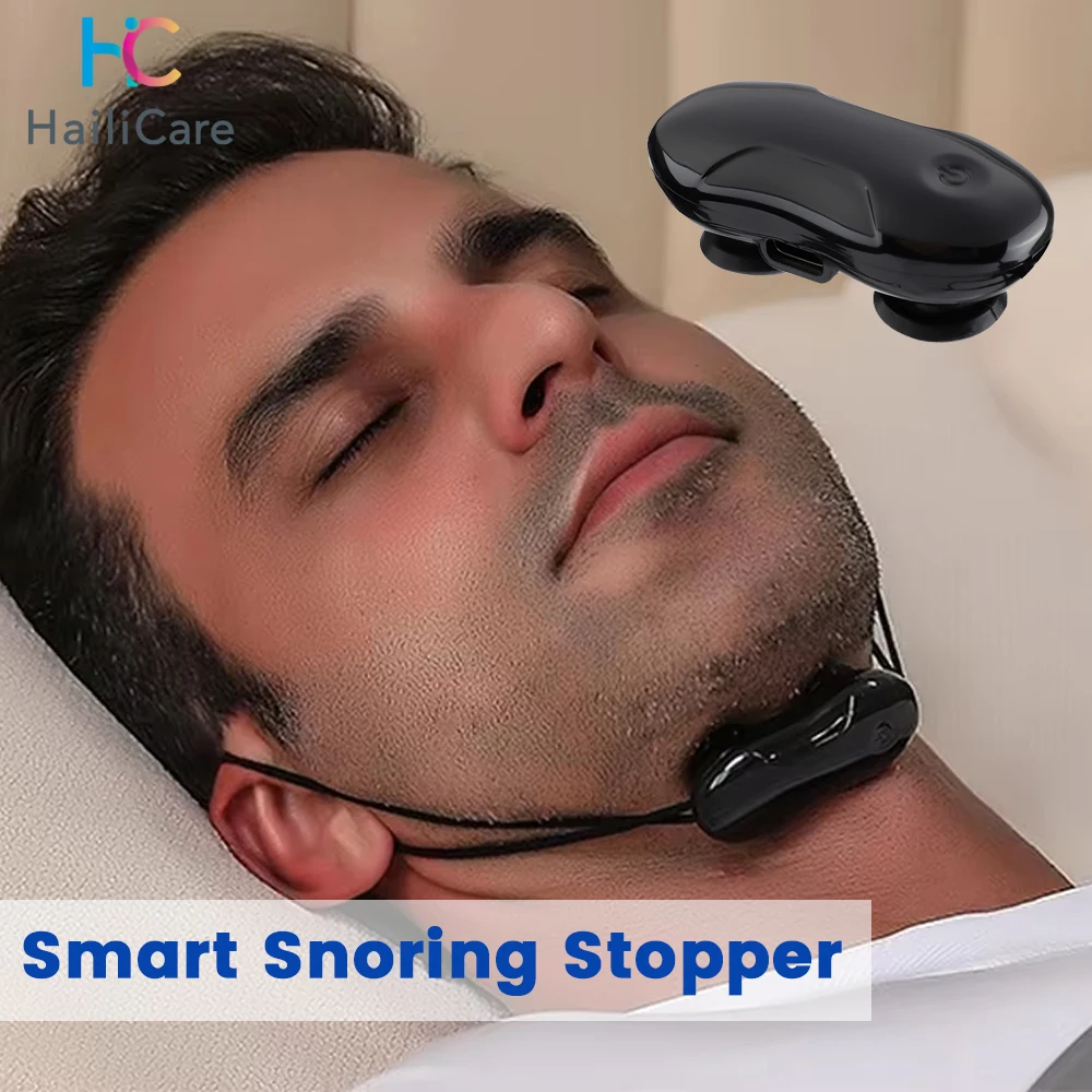 

EMS Pulse Stop Snore Portable Comfortable Sleep Well Stop Snore Health Care Sleep Apnea Aid USB Smart Anti Snoring Device