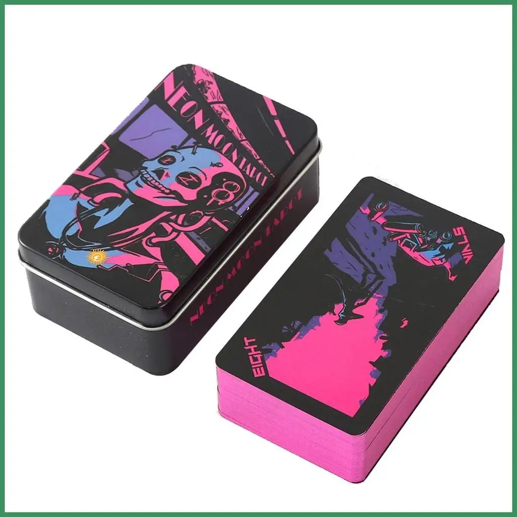 Neon Moon Tarot Decks English Version Tarot Cards for Beginners Professionals Fortune Telling Card Deck Table gelaomy 10x6x4cm C