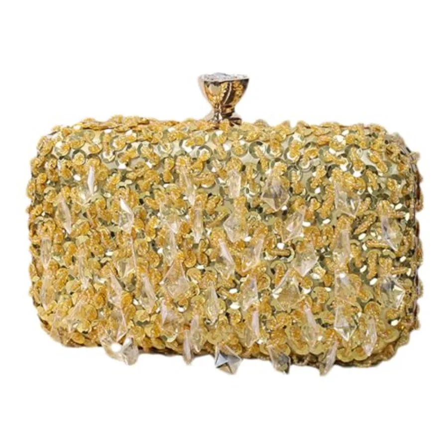 Women Bling Evening Bag Fashion Embroide Beaded Sequin Clutch Cocktail Wedding Party Purse
