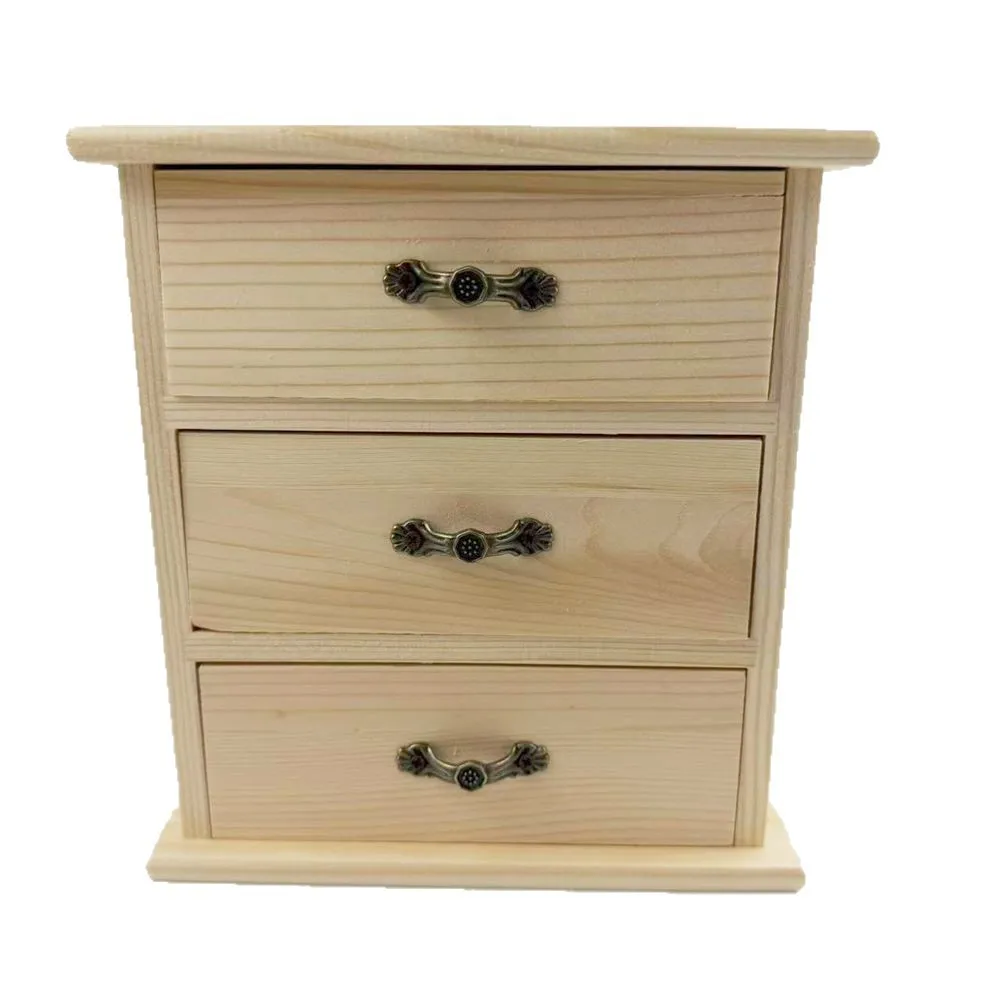 Desktop Wooden Drawer Storage Box Natural Pine Jewelry Organizer Stationery Cabinet Modern Minimalist Office Desk Accessory