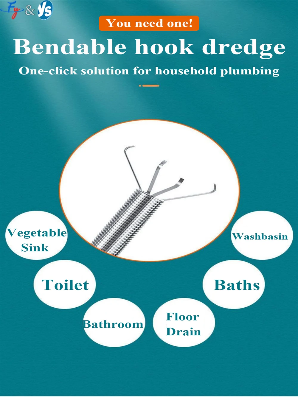 

Spring Pipe Unclogging Tool Drain Cleaner Sticks Clog Remover Sink Kitchen Bathroom Sewer Fetcher Dredge Clip 60cm 90cm 160cm