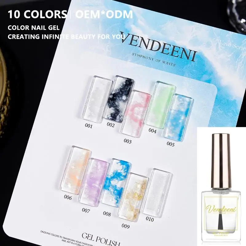 تتفتح بسرعة طلاء الأظافر فقاعة المحيط موجة هلام DIY مسمار الفن زهر هلام شبه دائم نقع قبالة الرخام هلام البولندية الورنيش #2