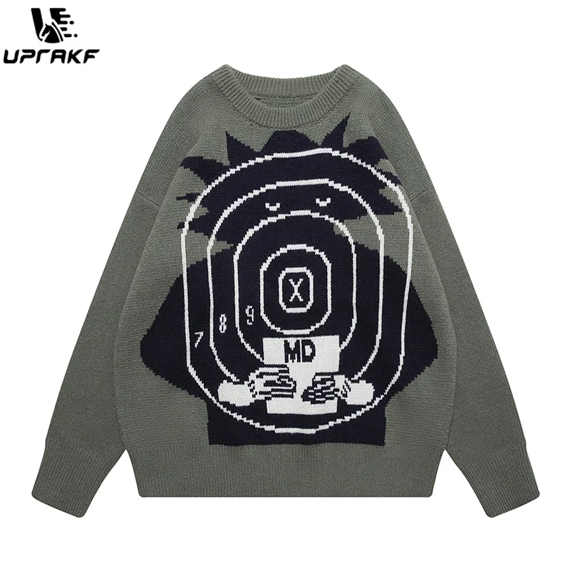 

UPRAKF Harajuku Sweater Autumn Baggy All-Match Knitted Jumper Round Neck Winter Tops Trendy Pullovers Fashion Casual