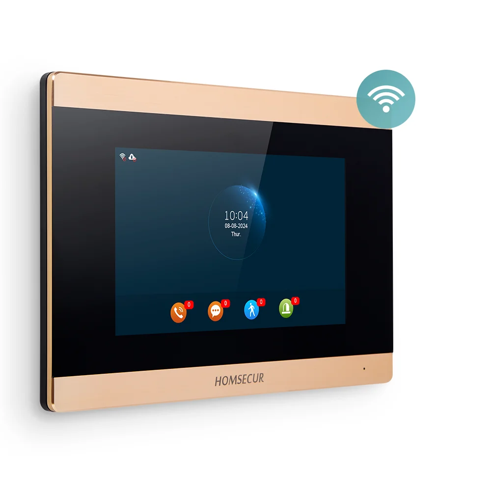 (Not Standalone) HOMSECUR 86710TM-G WIFI Indoor Monitor with 12 Ringtones for HDK Video Door Phone Intercom Doorbell