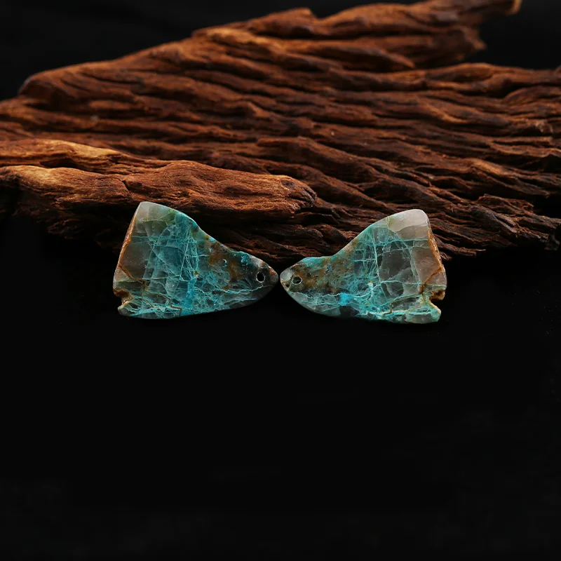 AAA+Artisan-Crafted Nugget Chrysocolla Earring Beads, Handmade Natural stones beads, Polished Stones for jewelry Making Supplies