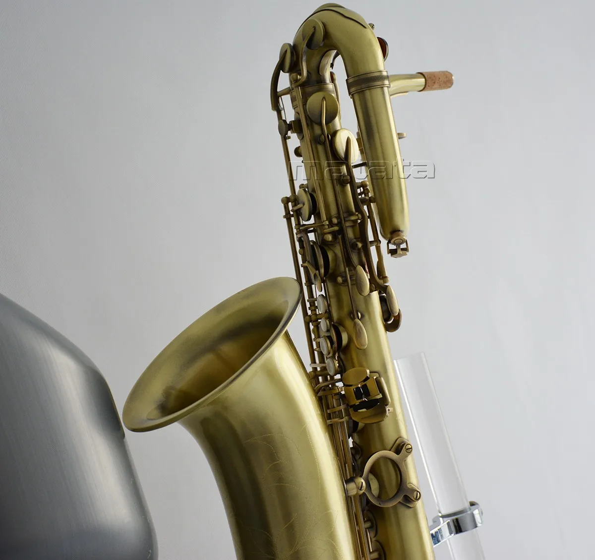 Fast Ship Antique bronze Baritone Saxophone New Eb Bari 2 Necks With Luxury flight Case