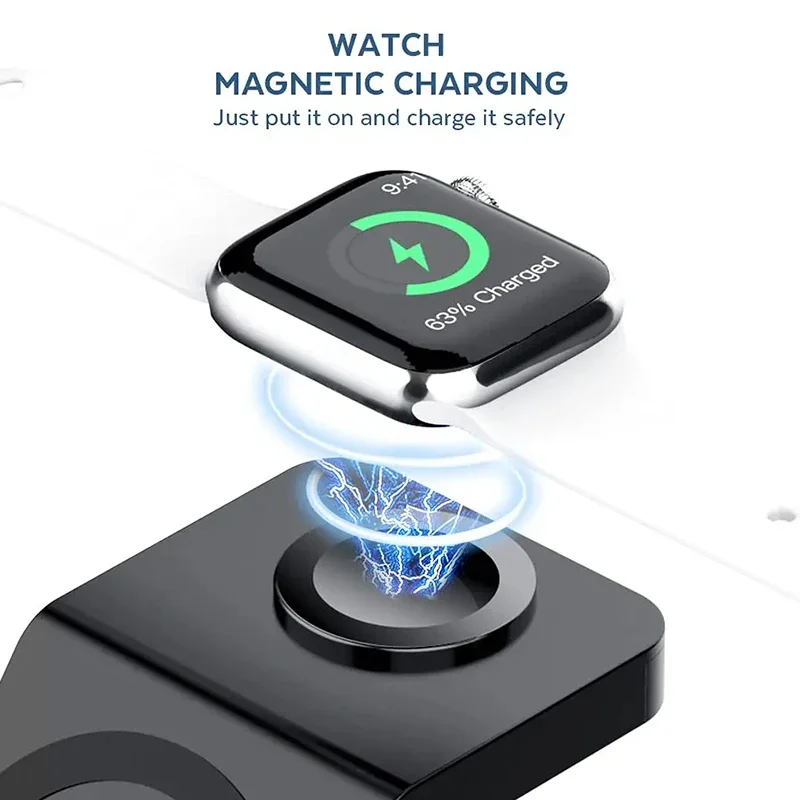 3-in-1 Kabellose Ladestation für MagSafe-Ladegerät Kompatibler Schnellladeständer für iPhone 17 16 15 14 13 Apple Watch AirPods – Detail 5