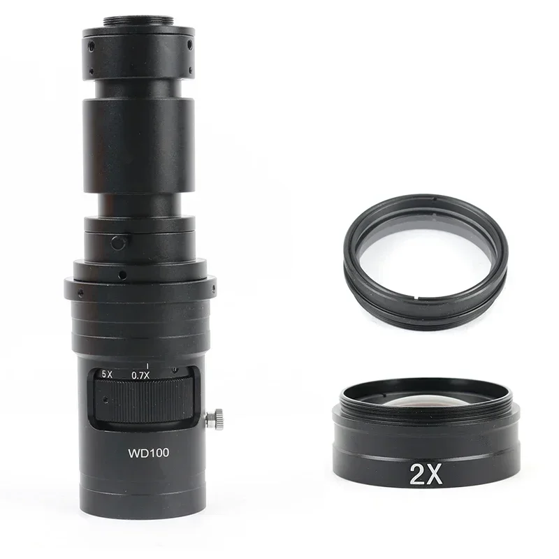 200X 500X C Mount Zoom Optical Glass Lens Optional 0.5X 2X 0.35X Barlow Lens For HDMI USB Digital Video Solder Microscope Camera