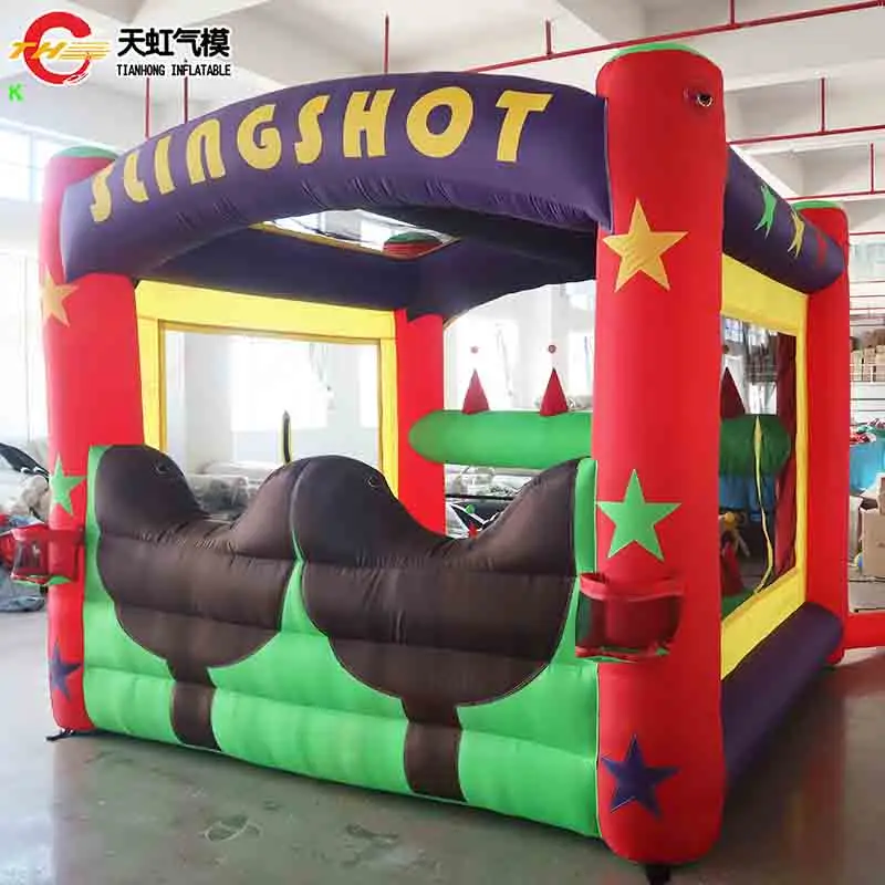 Fast Shipping 3x3m Inflatable Slingshot Carnival Sport Game Children Balls Shooting Target Challenge Toys