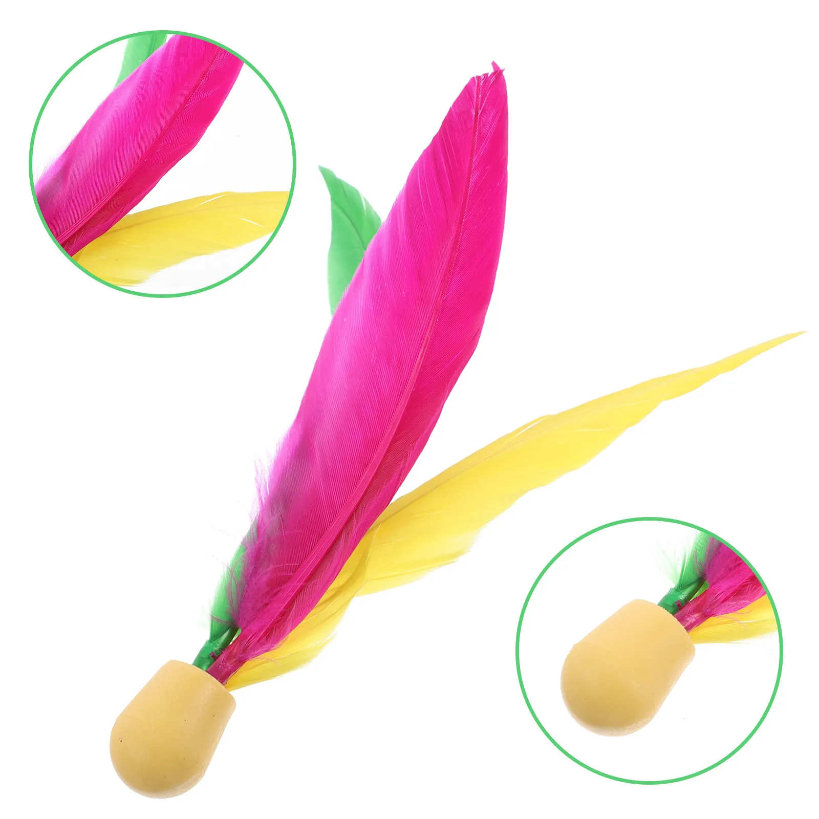 

6Pcs Rebound Shuttlecock with Long and Elastic Rubber Tip Ideal for Outdoor Badminton Paddle Game Family Fun Exercise