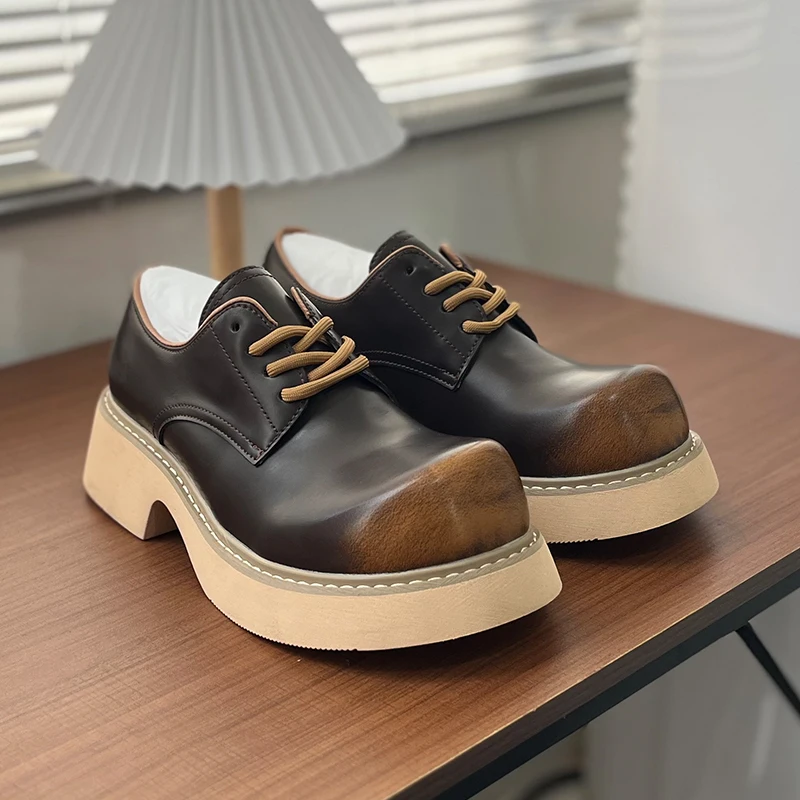 

Men Derby Shoes PU Thick Bottom Fashionable Comfortable Classic Business Casual Men Shoes Size 38-48