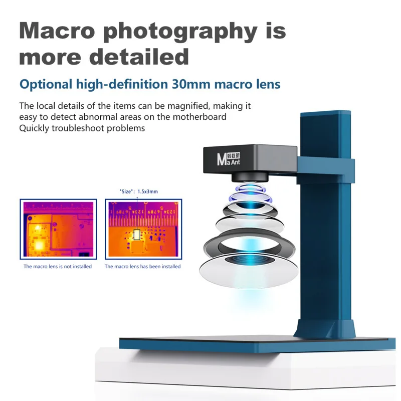 MAANT RC-5 ثلاثية الأبعاد التصوير الحراري بالأشعة تحت الحمراء لإصلاح الإلكترونيات PCB استكشاف الأخطاء HD الكاميرا الحرارية مع كشف ماس كهربائى