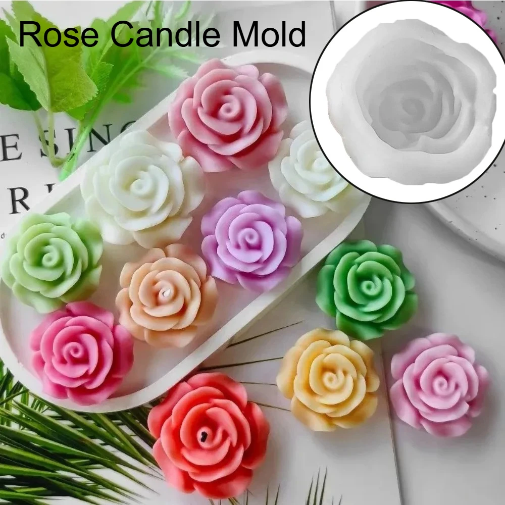 Valentinstag DIY Blume Duftkerze Silikonform Blütenblatt Diffuserstein Handgemachte Seife Gips Epoxidform Wohnaccessoires