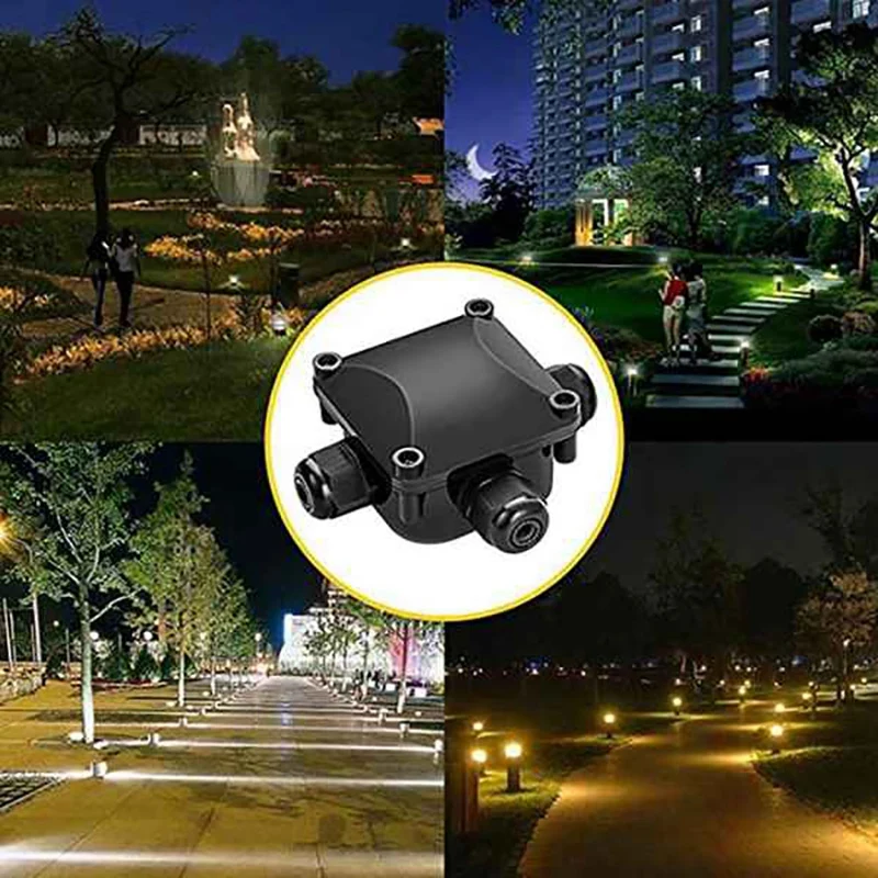AS94-Box Waterproof IP68 External Electrical Junction Box 3 Way Cable Connector Outdoor For 5.5Mm-10.2Mm (Pack Of 12)