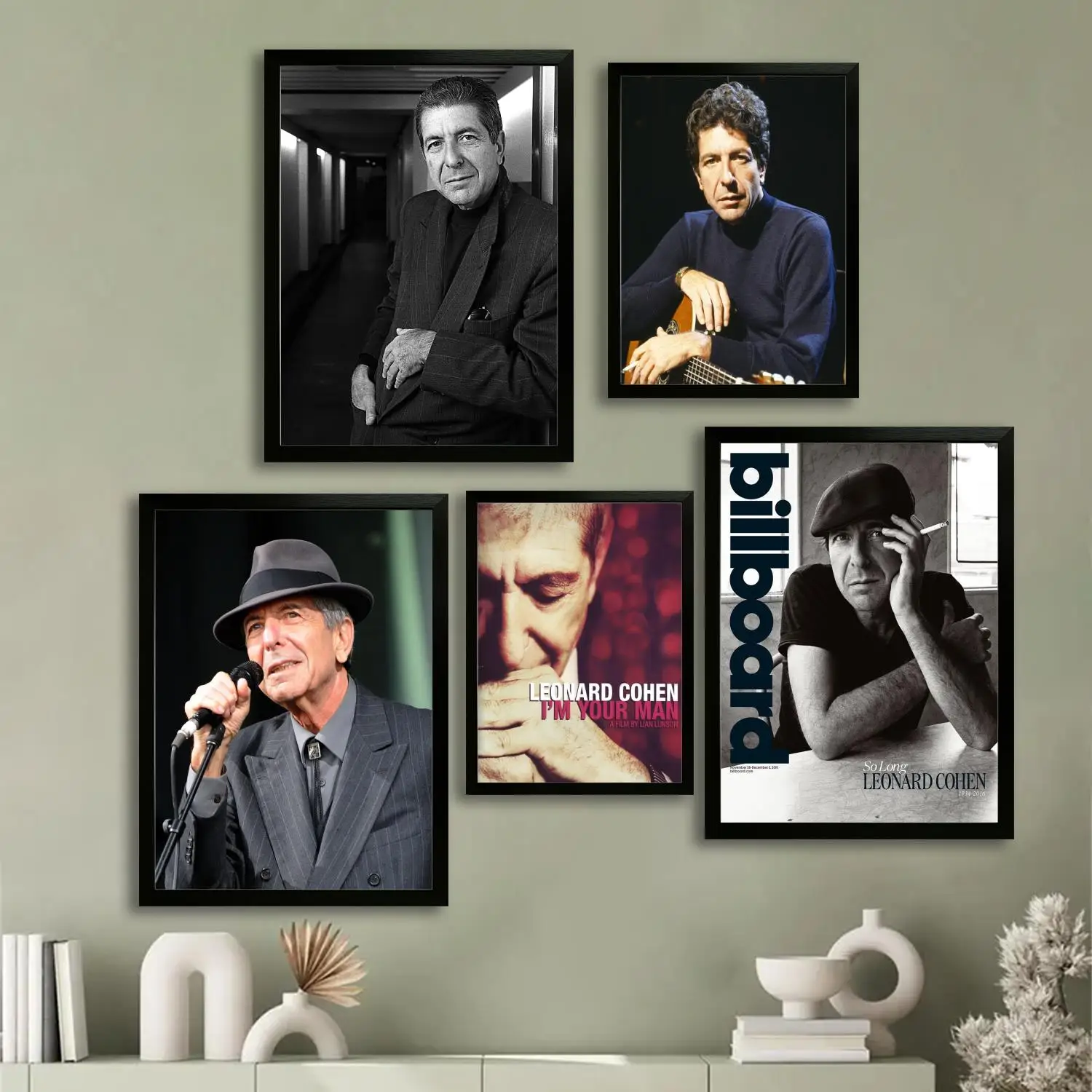 Póster artístico en lienzo de Leonard Cohen y arte de pared, impresión de imágenes, decoración moderna para dormitorio familiar, pintura decorativa