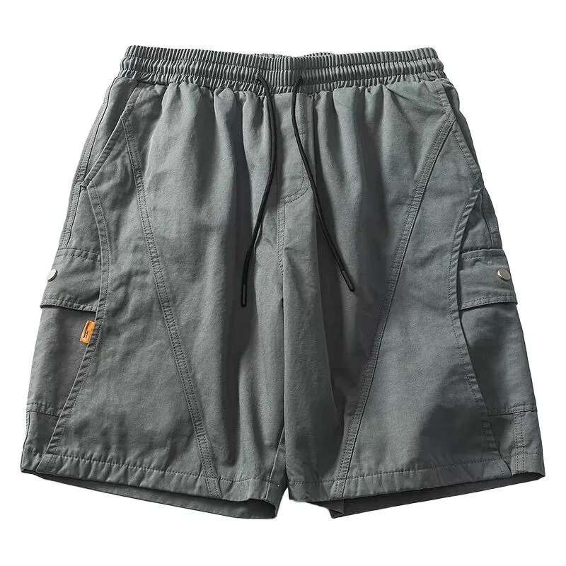 

Мужские черные хлопковые шорты-карго, летние лоскутные спортивные штаны, уличные шорты, высококачественные быстросохнущие короткие брюки, новинка 2023 года