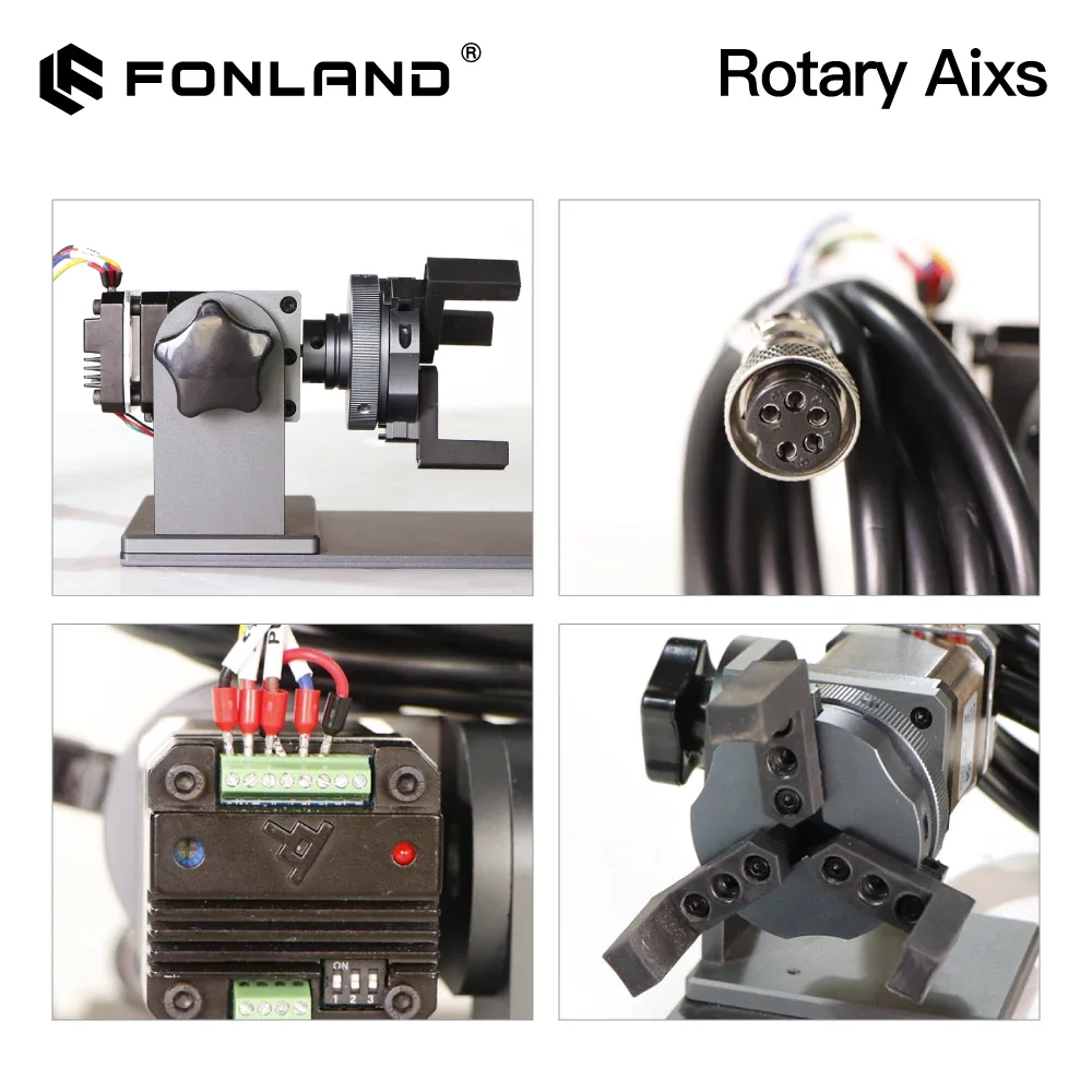 Fonland DAJA Rotary Axis with Integrated Driver Fiber Laser Engraver Marking Machine Rotation Tool for Cup Ring Marking