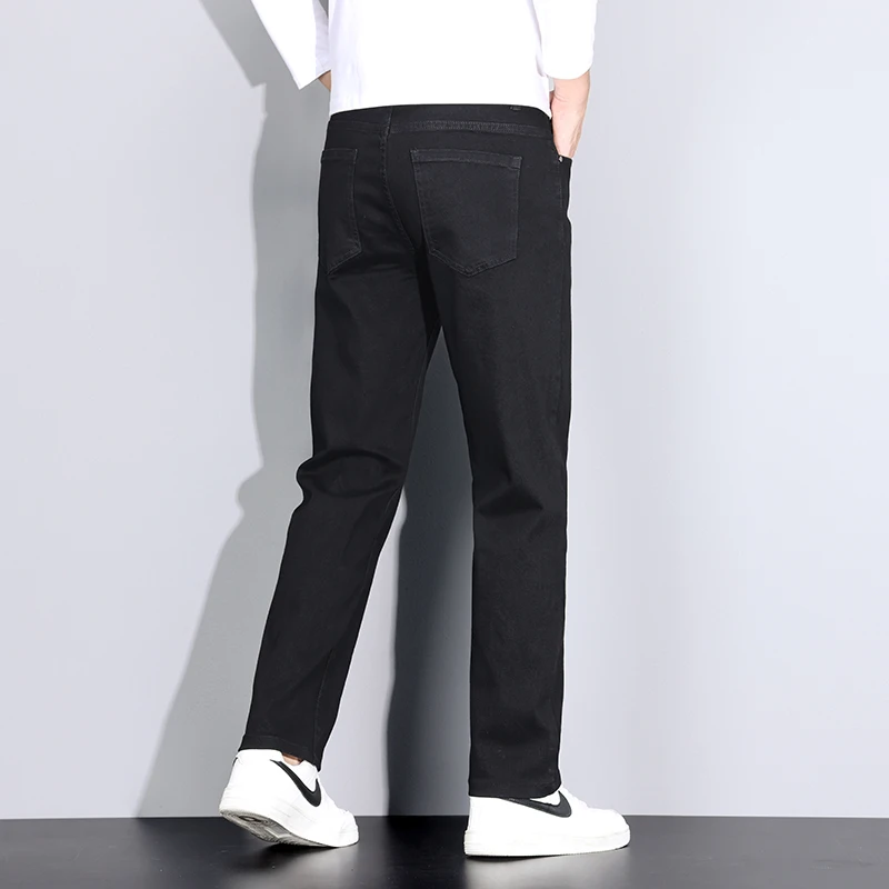 2025 New in Tall Men Clothes Sale Store Extra Long Denim Pants Straight Leg Black Jeans Length 114cm 115cm 115 190 Cm Thin Young