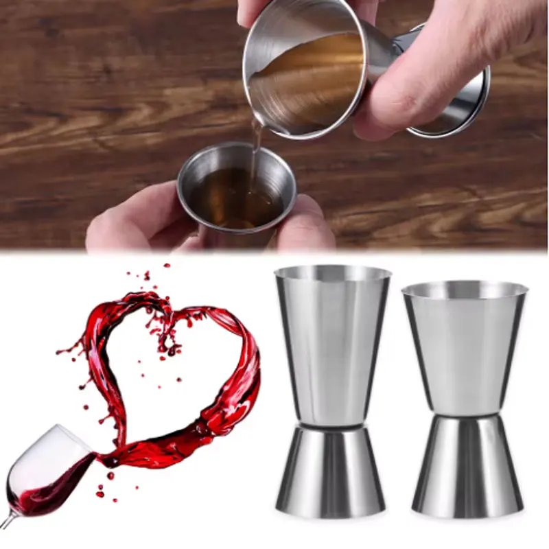 

15-50ml New Dual Shot Stainless Steel Measure Cup Cocktail Shaker Drink Spirit Bar Accessories Shot Drink Mixer Bartender Barman
