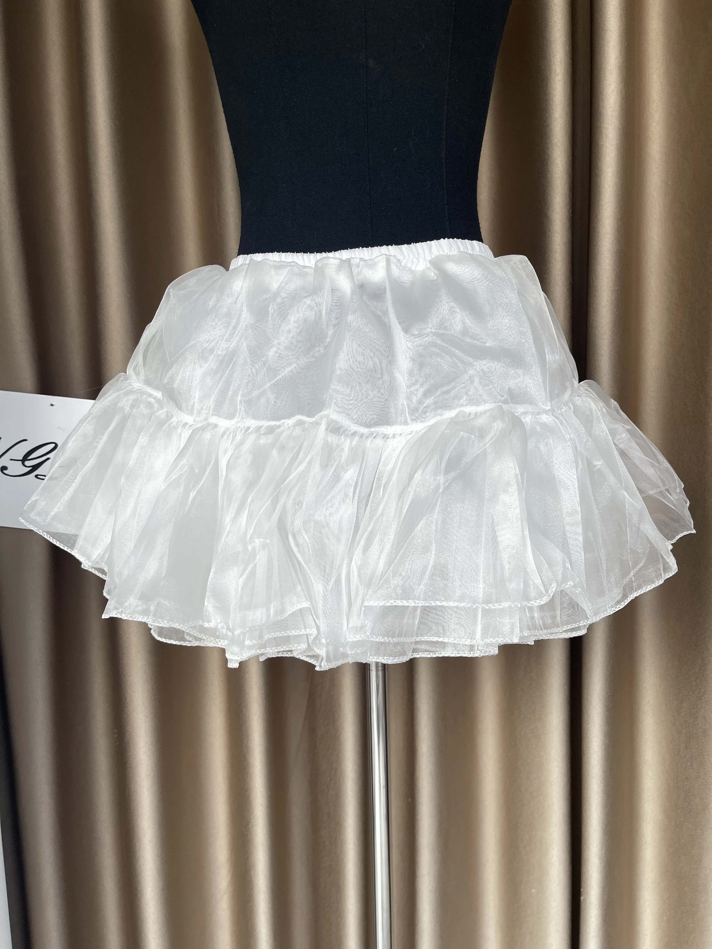 

Women Sexy White Fashion Skirt High Quality Stretch A Line Club Night Skirts Party Show Design Versatile Crinoline Dress